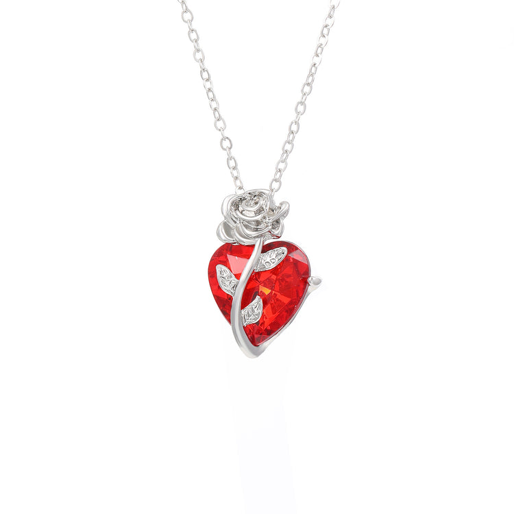 Punk Rose Love Necklace Fashion Personality Heart - shaped Clavicle Chain Pendant Necklace For Valentine&