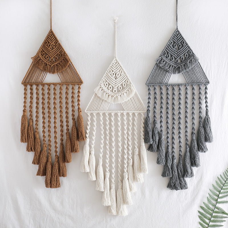 Handwoven Home Decor Triangle Dream Catcher Pendant - Serenity Spaces