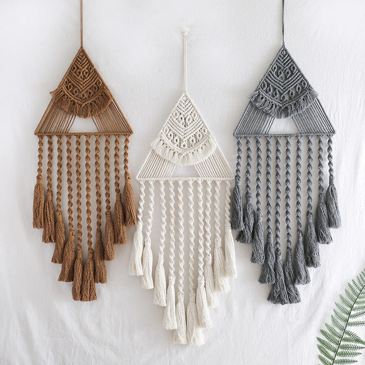 Handwoven Home Decor Triangle Dream Catcher Pendant - Serenity Spaces