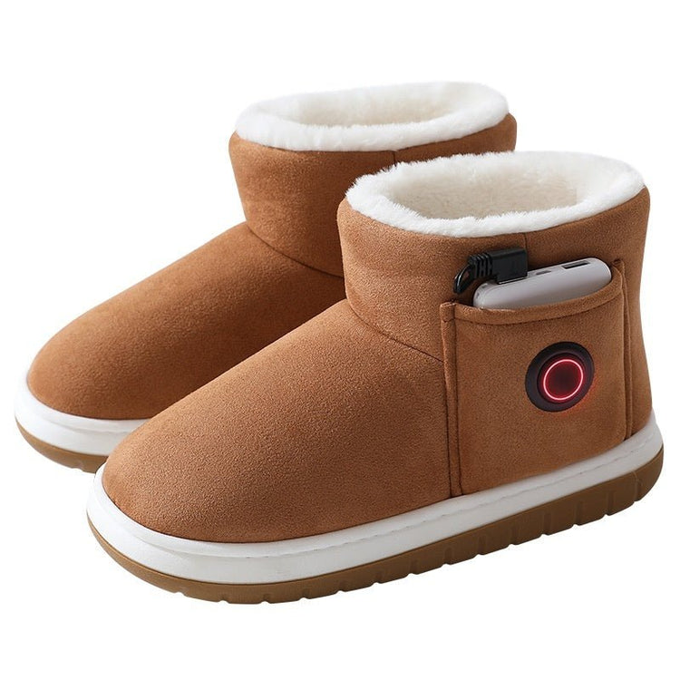 Electric Heating Shoes Rechargeable Foot Warmer Heating Home Shoes Winter Warm Temperature Regulating Cotton Shoes - Serenity Spaces