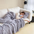 Soft Wind Bubble Velvet Blanket Warm Solid Rabbit Fur Blankets Double - sided Thickening Cover Throw Warm Fur Blanket - Serenity Spaces
