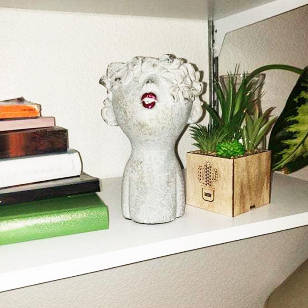 Resin Garden Faces Flower Pots Home Decor - Serenity Spaces