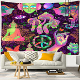 Dream Mushroom Psychedelic Rug Boho Home Decor - Serenity Spaces