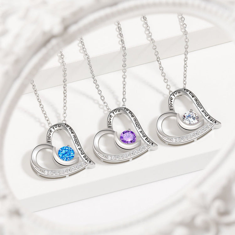 Love Necklace With Rhinestones And Letters Fashion Personality Heart - shaped Necklace Valentine&
