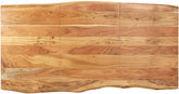 Dining Table with Solid Acacia Wood Table Top and Metal Black Table Leg for Kitchen,Dining Room Home Furniture 70.9"X35.4"X29.9"(Lxwxh) - Serenity Spaces