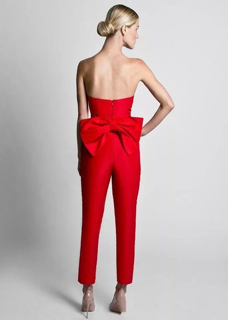 Red Jumpsuit Evening Dresses With - Serenity Spaces