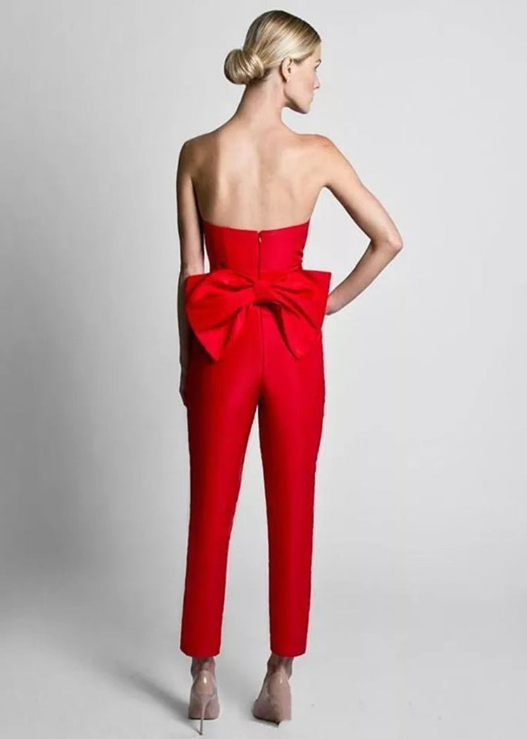 Red Jumpsuit Evening Dresses With - Serenity Spaces