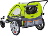 Quick - N - Ez Double Tow behind Bike Trailer for Toddlers, Kids, Converts to Stroller, Jogger, 2 - In - 1 Canopy, Universal Bicycle Coupler, Folding Frame, Multiple Colors - Serenity Spaces