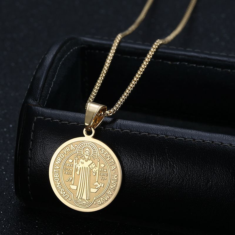 Stainless Steel Priest St Benedict Necklace - Serenity Spaces