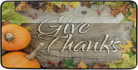 Thanksgiving Rug Kitchen Rugs Runner Fall Pumpkin Thanksgiving Doormat Bath Rugs Mat Non Slip Area Rugs for Bathroom Kitchen Indoor 39" X 20"