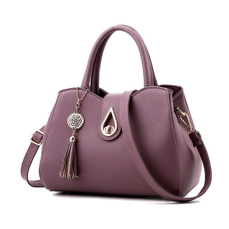Women Handbag Bag Ladies Tassel High Quality PU Leather Totes Bags Brief Women Shoulder Bag Ladies Bags - Serenity Spaces