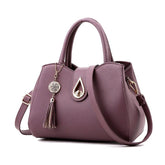 Women Handbag Bag Ladies Tassel High Quality PU Leather Totes Bags Brief Women Shoulder Bag Ladies Bags - Serenity Spaces