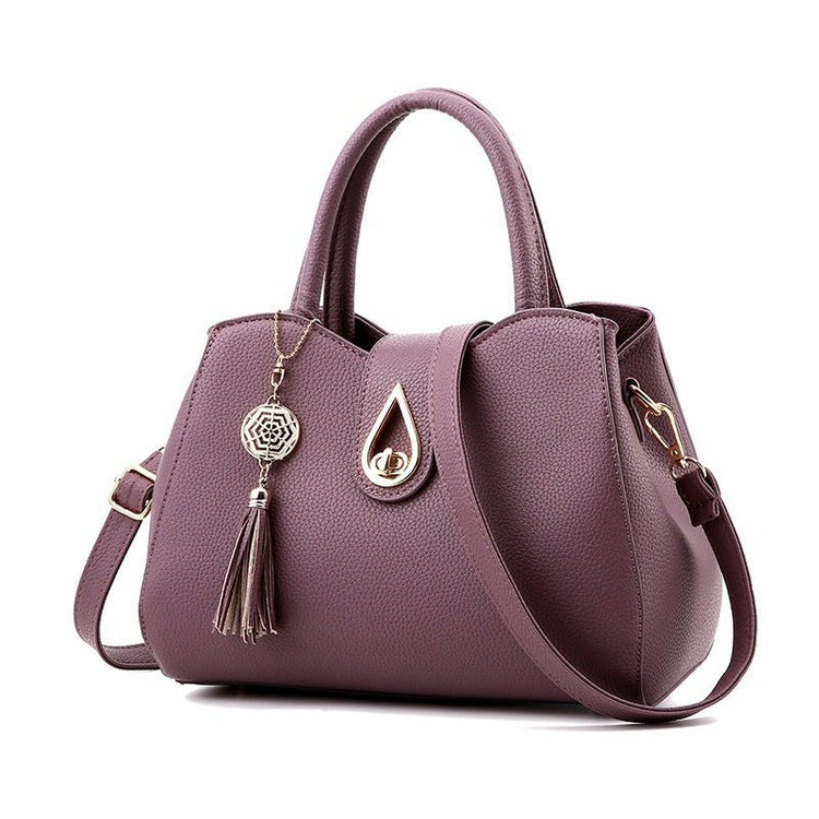 Women Handbag Bag Ladies Tassel High Quality PU Leather Totes Bags Brief Women Shoulder Bag Ladies Bags - Serenity Spaces