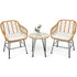 3 Pieces Rattan Furniture Set With Cushioned Chair Table - Serenity Spaces