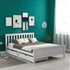 Wooden Solid White Pine Storage Bed With Drawers Bed Furniture Frame For Adults, Kids, Teenagers 4ft6 Double White 190x135cm - Serenity Spaces
