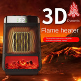 Fan Heater 3D Dynamic Flame Bathroom Home Heater 1500W Portable Household ECO Electric Heater PTC Fast Heating Shake Head Warmer - Serenity Spaces