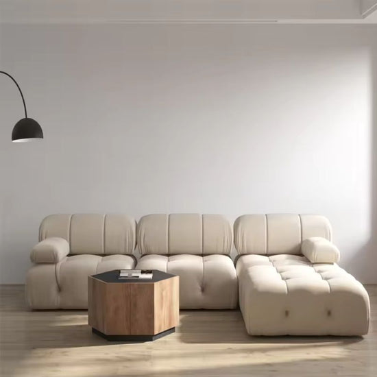 Nordic Modern Apartment Furniture Fabric Buckle Design Sofa Living Room Couch Light Luxury Sponge Sofa For Lock Design - Serenity Spaces