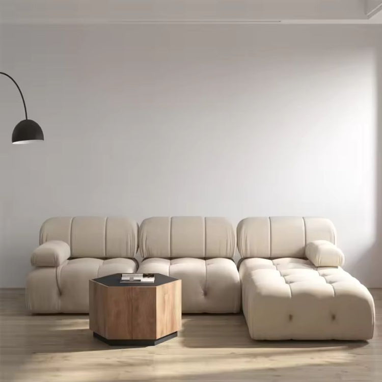 Nordic Modern Apartment Furniture Fabric Buckle Design Sofa Living Room Couch Light Luxury Sponge Sofa For Lock Design - Serenity Spaces