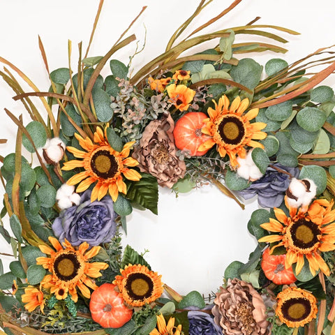 Artificial Fall 28" Floral Wreath for Thanksgiving Day