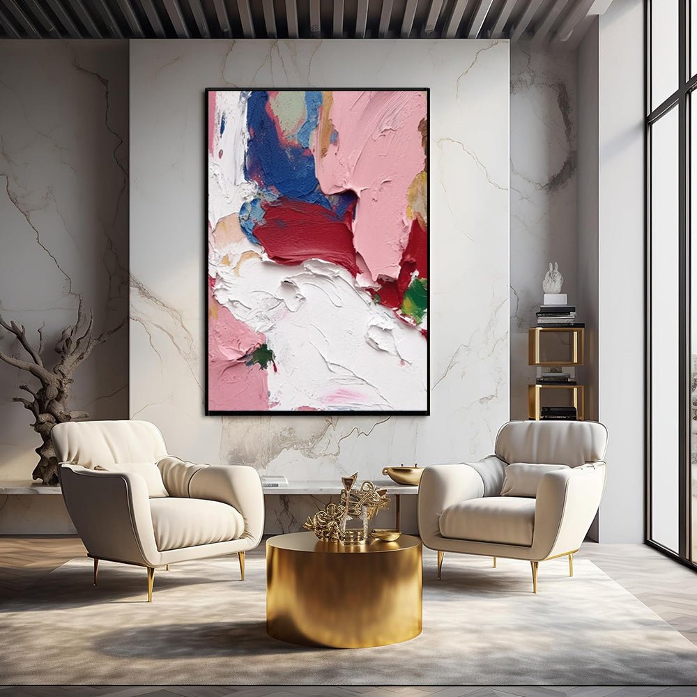 Modern Light Luxury Thick Oil Knife Oil Painting On Canvas Handmade Modern Abstract Wall Art Screen Partition Living Room Entry Home Decor Blocking Dining Painting - Serenity Spaces