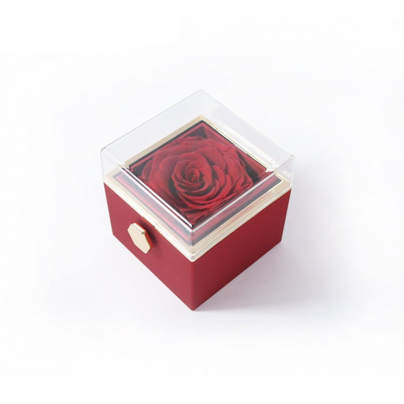 Fashion Acrylic Rotating Rose Jewelry Box - Serenity Spaces