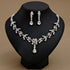 Rhinestone Pearl Earrings And Necklace Set Women - Serenity Spaces
