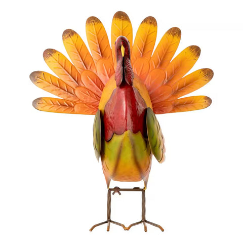 21.5 In. H Thanksgiving Metal Turkey Porch Decor