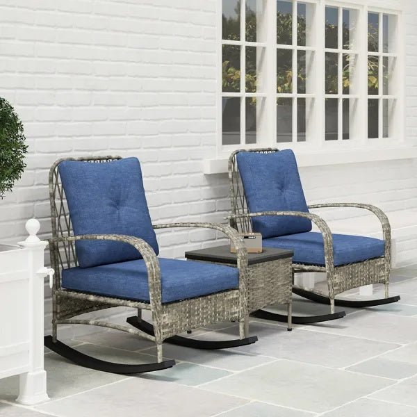 Rattan Chaise Lounge Chair, Wicker Patio Furniture Set - Serenity Spaces