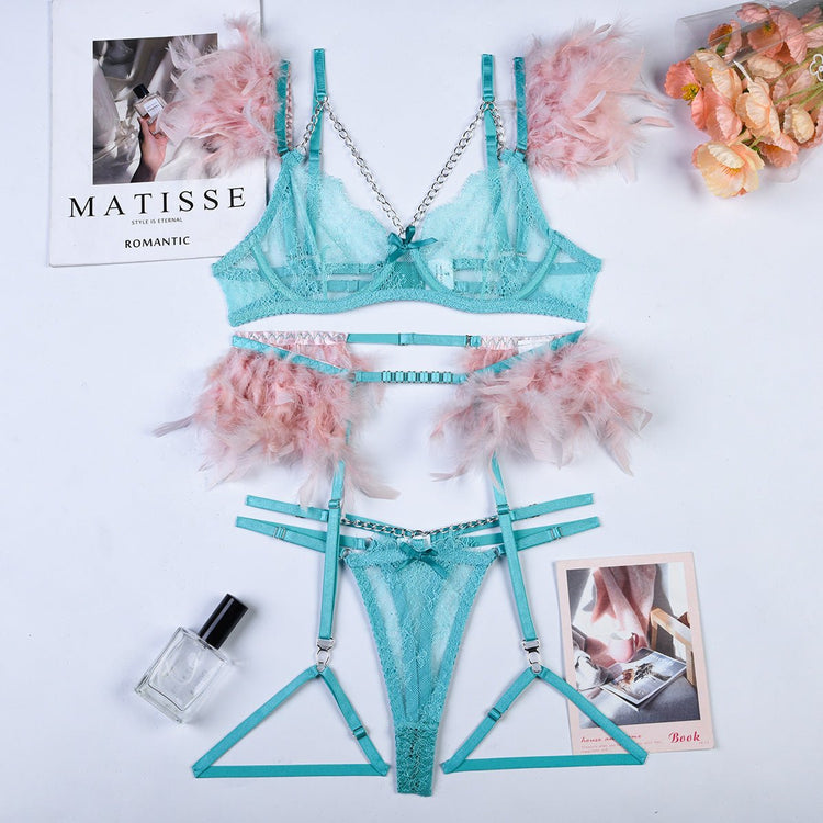 Chains Lace Sexy Lingerie Women Underwear Bra - Serenity Spaces