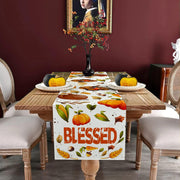Thanksgiving Table Runner, Thanksgiving Runner for Table Blessed Turkey Thanksgiving Table Decorations for Indoor Outdoor Thanksgiving Decorations 13 X 72 Inch (13" X 72")
