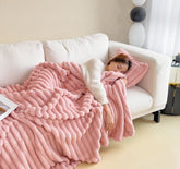 Soft Wind Bubble Velvet Blanket Warm Solid Rabbit Fur Blankets Double - sided Thickening Cover Throw Warm Fur Blanket - Serenity Spaces
