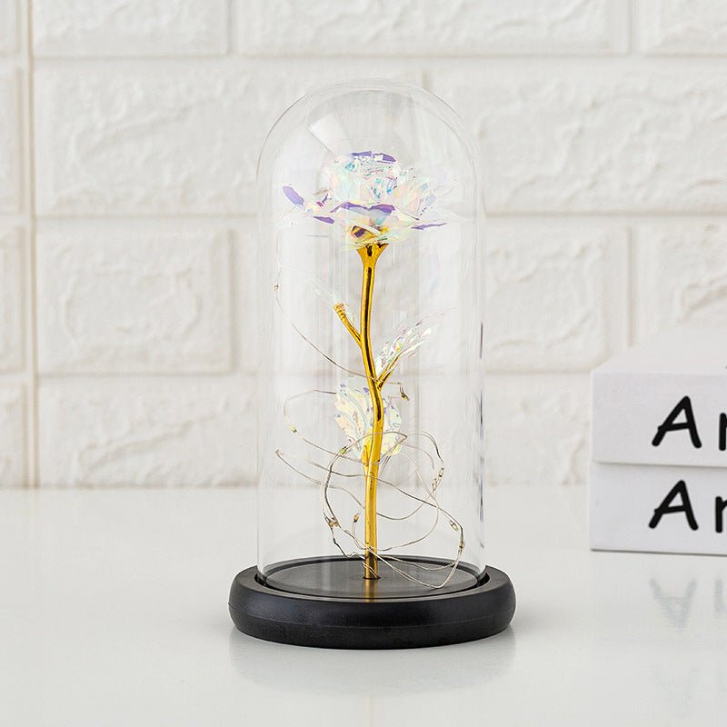 Preserved flower glass cover rose flower glass cover gift gifts - Serenity Spaces