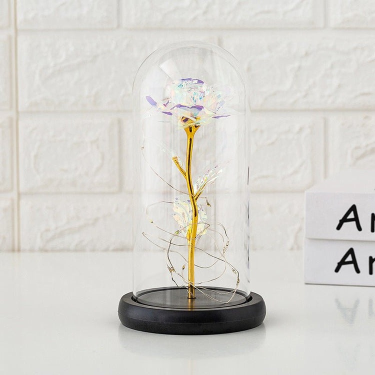 Preserved flower glass cover rose flower glass cover gift gifts - Serenity Spaces
