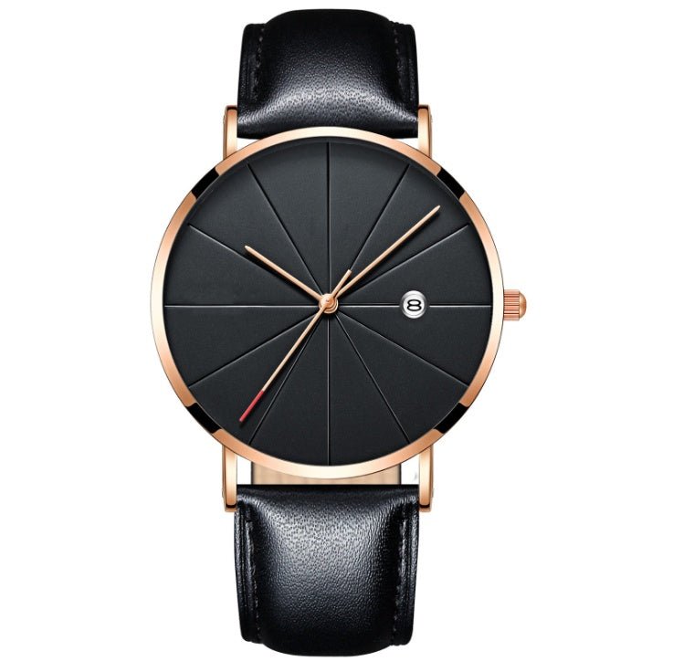 Simple calendar watch male creative waterproof quartz watch - Serenity Spaces
