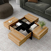 Unique Design Coffee Table With 4 Hidden Storage Compartments - Serenity Spaces