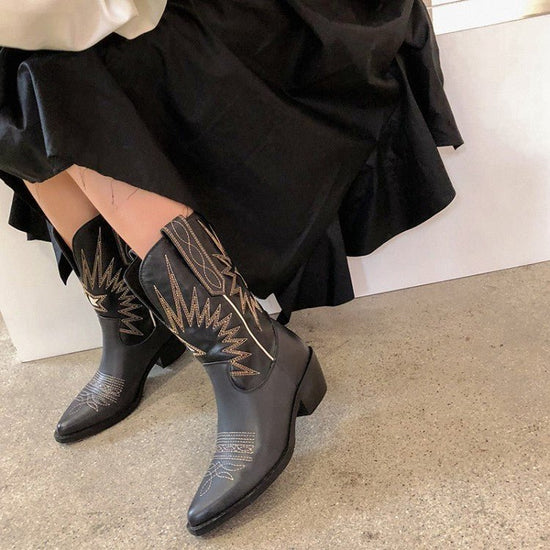 Retro thick heel Martin boots - Serenity Spaces