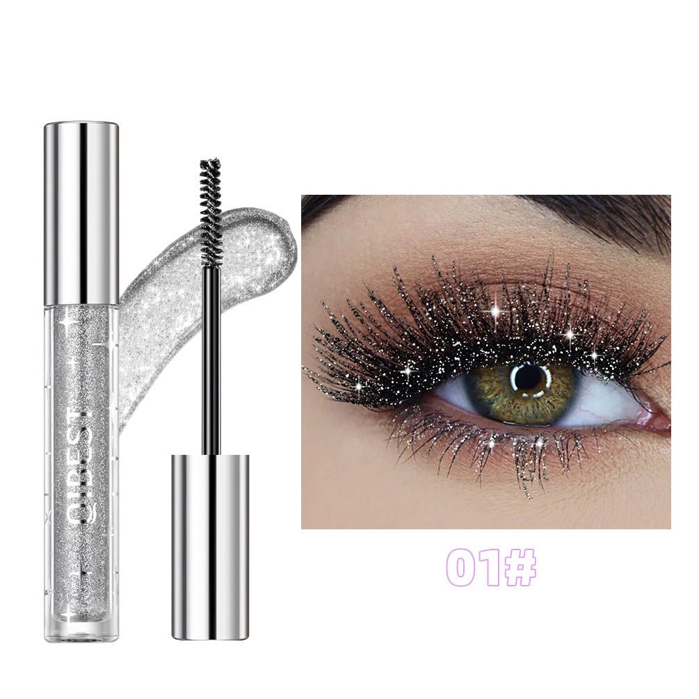 Violet Glitter Lash Mascara Diamond Mascara Thick Shiny Eyelash Curling Extension Makeup Waterproof Fast Dry Sequins Eye Black - Serenity Spaces