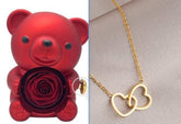 Rotating Bear Gift Box Rose Jewelry Box - Serenity Spaces