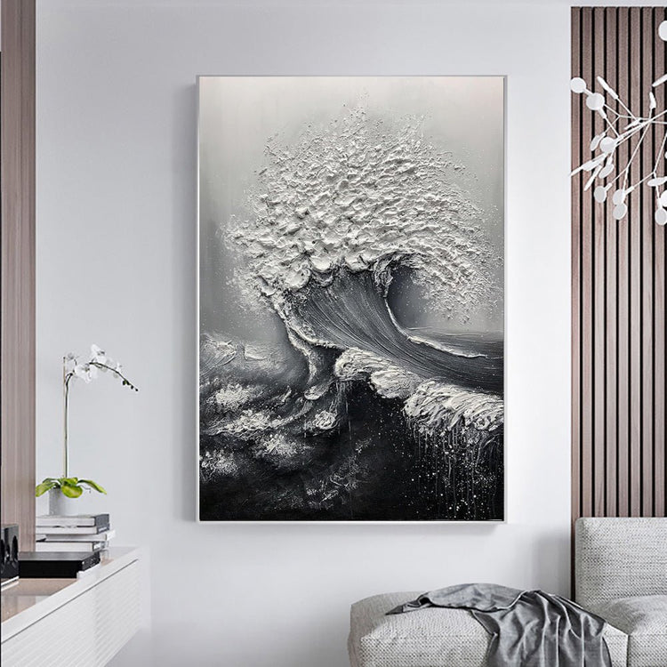 Abstract 3D Ocean Wave Thick Art Hand - painted Oil Painting Room Decor Art Paintings Wall Pictures Artwork For Home Decor - Serenity Spaces