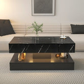 6.93IN High LED Coffee Table,Modern Coffee Table For Living Room,Living Room Tables,Large Living Room Furniture,LED Lights - Serenity Spaces