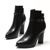 Sexy pointed Martin boots with plush - Serenity Spaces