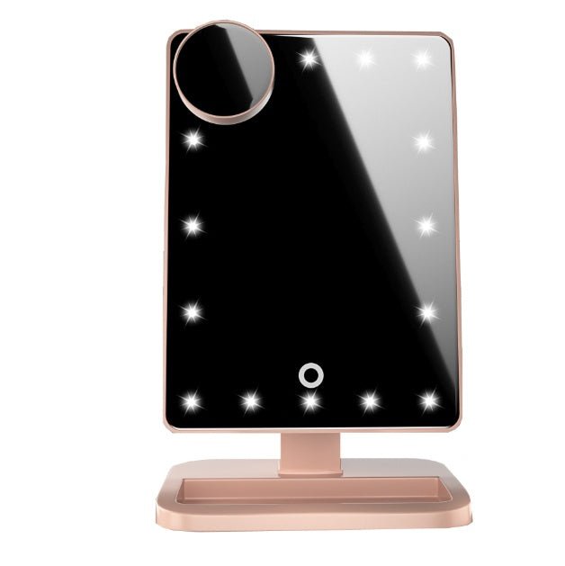 Touch Screen Makeup Mirror With 20 LED Light Bluetooth Music Speaker 10X Magnifying Mirrors Lights - Serenity Spaces