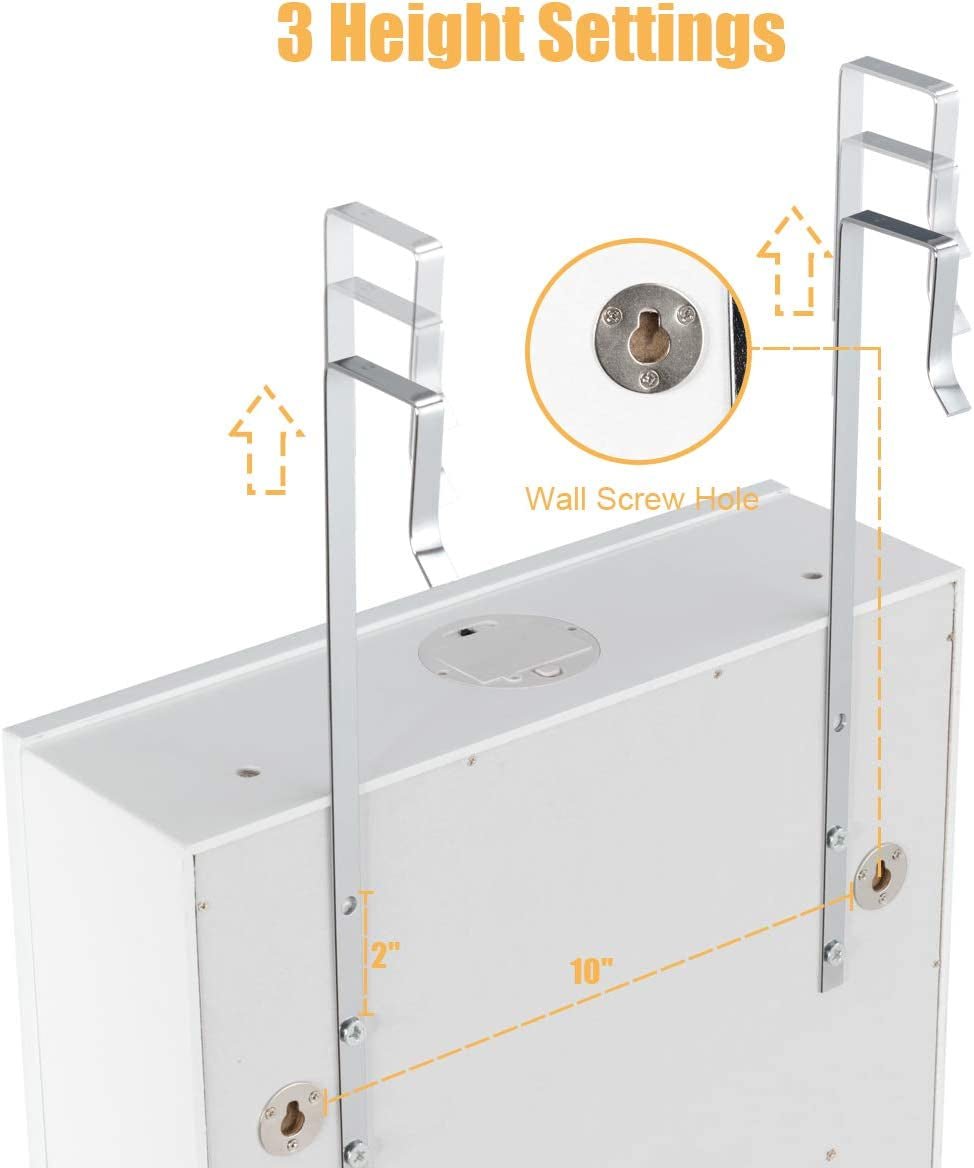 Jewelry Cabinet Armoire, Wall Mount Door Hanging, Lockable Jewelry Organizer with 47.5&