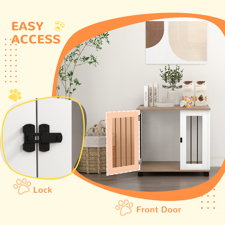 Dog Kennel Furniture Side End Table Indoor with Lockable Door - Serenity Spaces
