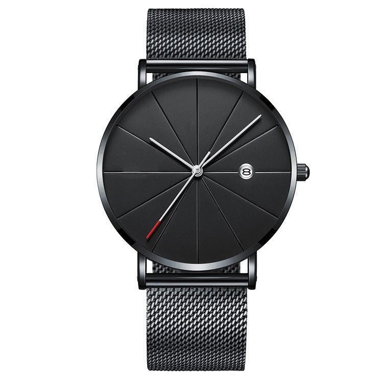 Simple calendar watch male creative waterproof quartz watch - Serenity Spaces