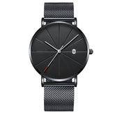 Simple calendar watch male creative waterproof quartz watch - Serenity Spaces