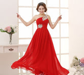 Evening dress one - shoulder dinner banquet long banquet - Serenity Spaces