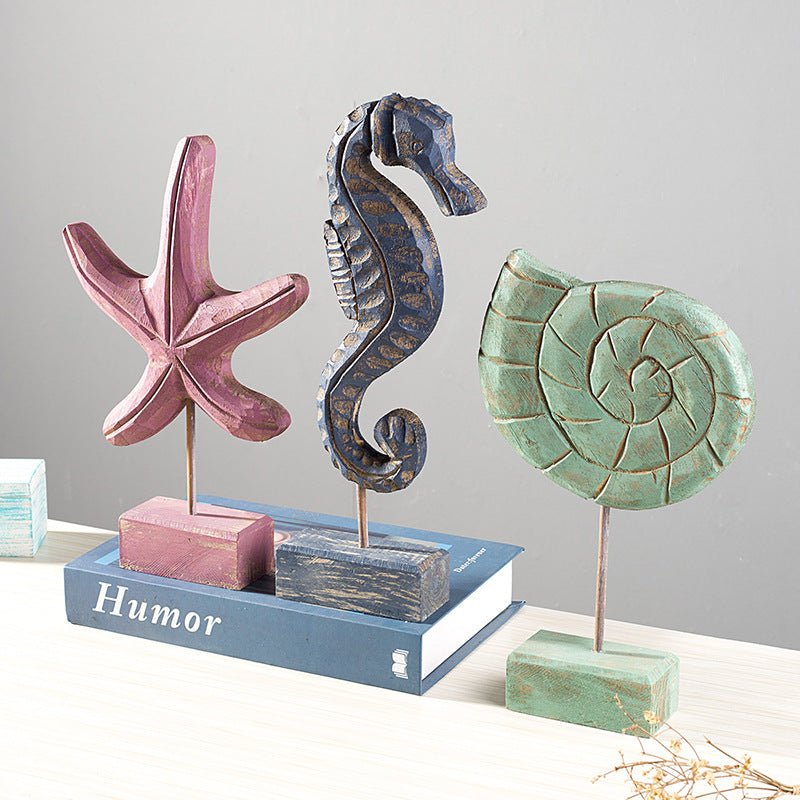 Home decor starfish seahorse conch living room - Serenity Spaces
