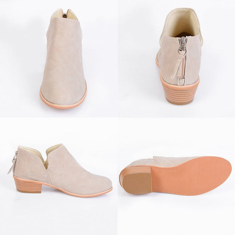 Autumn Women Shoes Retro High Heel Ankle Boots - Serenity Spaces