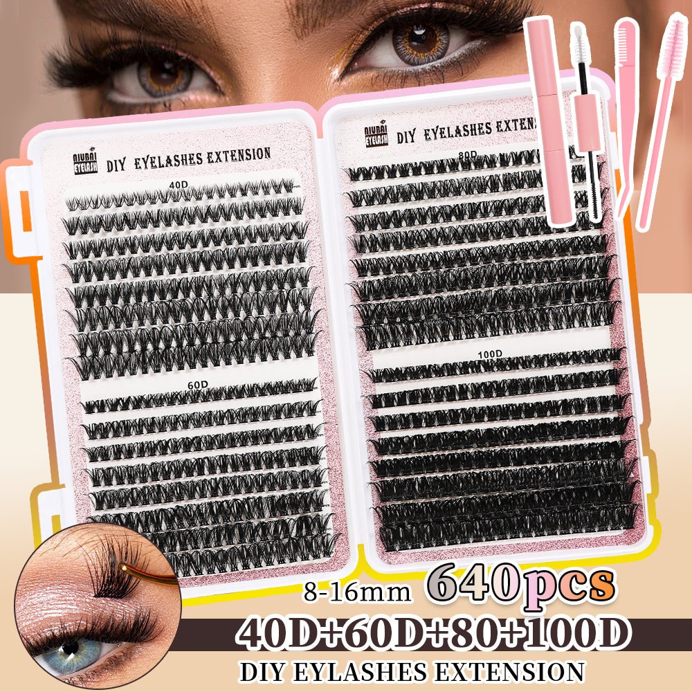 32 Rows Of Eyelashes Book Cluster 640 Segmented Lashes Set - Serenity Spaces